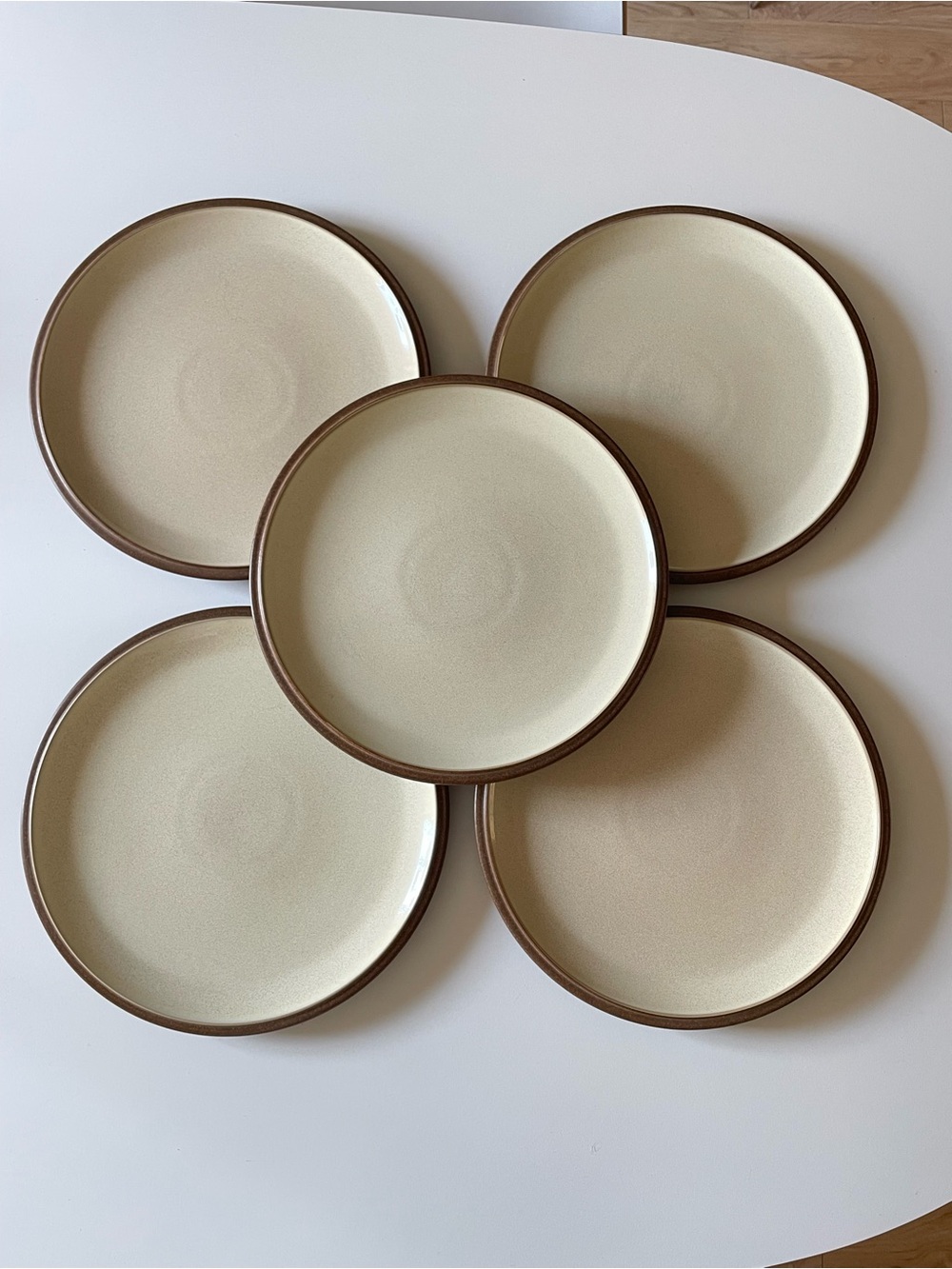 Denby Energy Cinnamon 10.5” Dinner Plates Set of 4 + Bonus Plate Stoneware